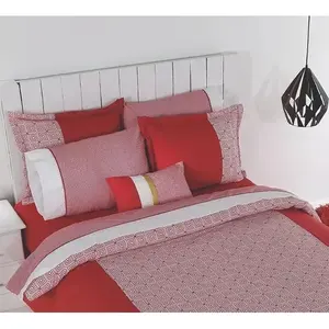 Juego de Funda Nórdica Doble Roja Baruk con Sábanas, 12 Piezas, Patrón Geométrico, Poliéster, Estilo Moderno, Ropa de Cama para el Hogar - Product Image 6