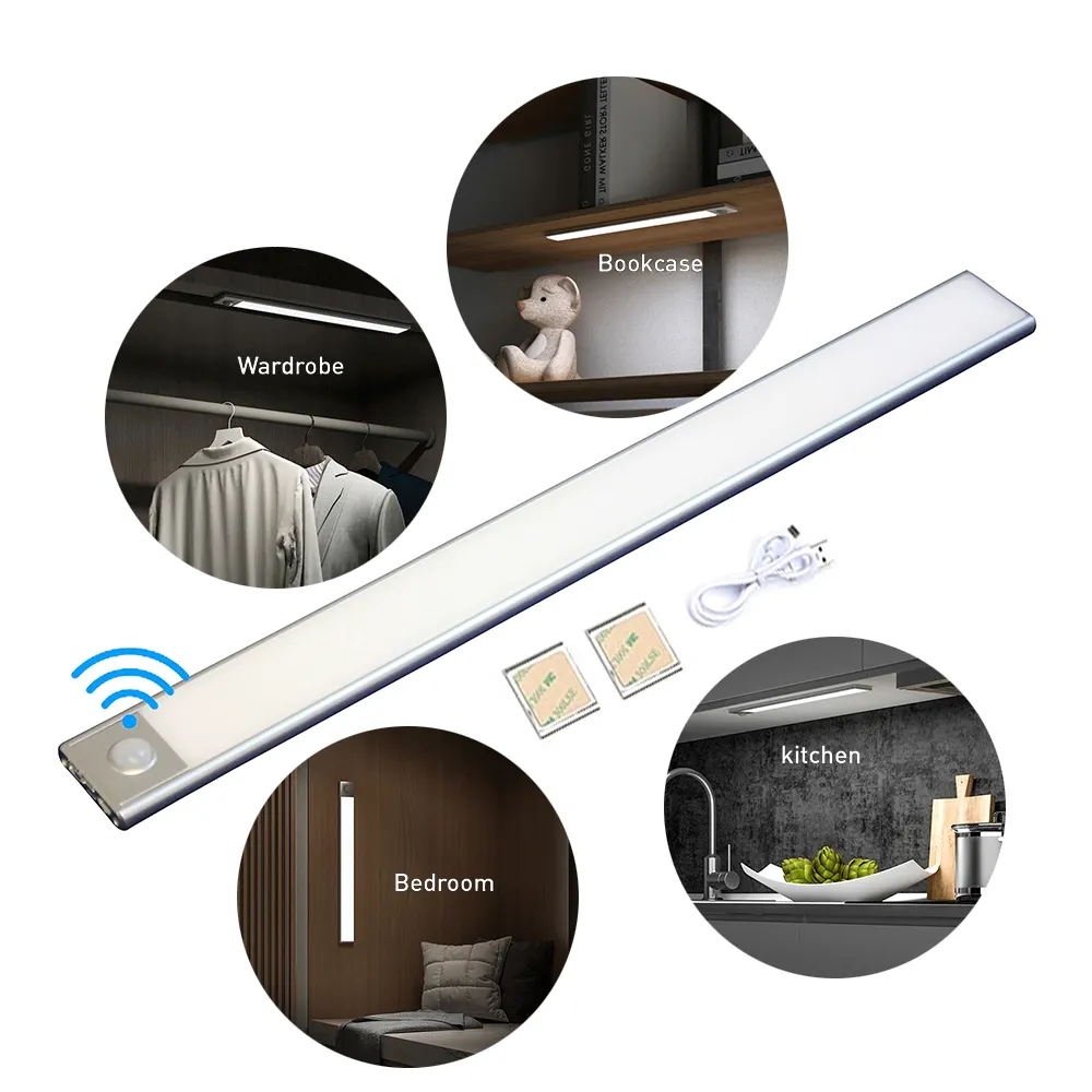 Bande led d'urgence avec capteur de mouvement 5w, alimenté par pile, éclairage sous le comptoir, luminaire pour la cuisine