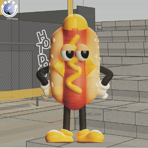 OEM chất lượng cao nhựa đầy màu sắc thủ công mỹ nghệ dễ thương Hot Dog tượng sợi thủy tinh nghệ thuật cho các cửa hàng & không gian công cộng nhựa Cabochon & Mô hình phong cách - Product Image 5