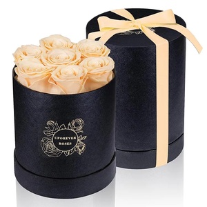 Factory Wholesale Low Price Custom Gold Foil Cardboard Pink Gift Big Cylinder Packaging Wedding Rose Flower Paper Round Box