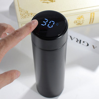 Bouteille d'eau en acier inoxydable de 500 ml avec affichage de la température, acier inoxydable 304 intelligent, bouteille d'eau isolée personnalisée OEM