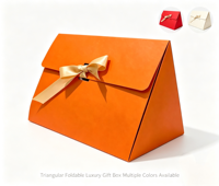 Boîte cadeau triangulaire avec ruban, impression personnalisée pour mariage, anniversaire, baby shower, emballage de bonbons et de cadeaux