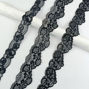 Sıcak satış lüks dar siyah streç Spandex/naylon nakış çiçek dantel Trim iç çamaşırı ve çanta için geleneksel Vintage tarzı - Product Image 1
