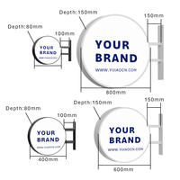 Boîtes lumineuses publicitaires rondes YIJIAO Premium, à montage latéral, filmées, LED double face, pour promotions