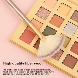 Brocha de Maquillaje para Iluminar, Fibra de Nylon, Mango de Madera, Color Dorado Champán, Brocha para Iluminador Facial, Brocha de Salón de Belleza - Product Image 4