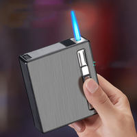 Accessoires pour fumer briquet Usb Rechargeable 20 pièces étui à cigarettes avec briquet électronique