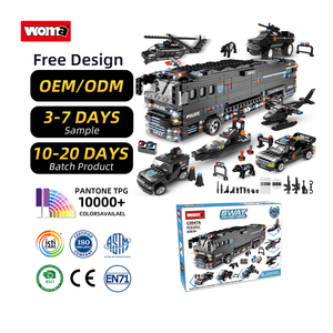 Woma Toys C0547A En stock 1014 pièces Ensemble de blocs de construction pour enfants, modèles de véhicules SWAT, militaires, armées, bus, voitures de police urbaines, pour garçon - Product Image 2