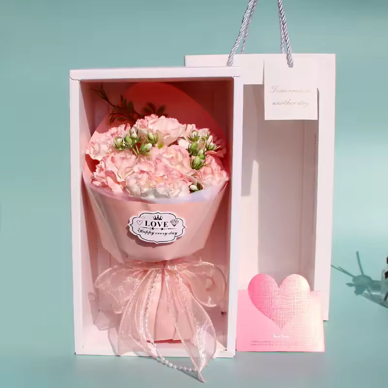 ช่อดอกคาร์เนชั่น 7 ดอก สีผงอายชา