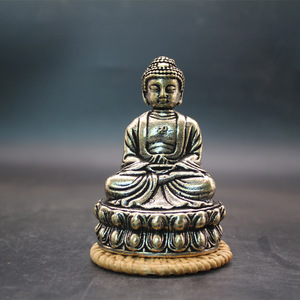 Ruilang Shakyamuni Buddha Statue Brass Casting Handmade Office Desk Decoration Craft Ornament - Product Image 1