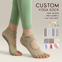 Chaussettes de danse et de sport respirantes en coton doux et rembourré à cinq doigts pour femmes et hommes, vente en gros