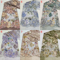 Tissu brodé de perles florales, ruban à sequins, maille textile pour robe de soirée, tenue de scène et vêtements de cérémonie