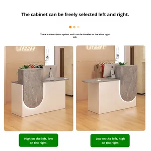 Bureau <span class=keywords><strong>d</strong></span>'<span class=keywords><strong>accueil</strong></span> moderne, simple, durable et écologique en bois, pour usage commercial dans les supermarchés, salons de coiffure, magasins de vêtements - Product Image 3