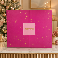 Calendrier de l'Avent de Noël personnalisé en gros, 24 jours, boîte à double porte coulissante, emballage cadeau en papier pour cosmétiques, remplissable