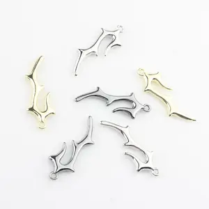 Newest Design Geometrically Irregular Antler Twig Pendant Zine Alloy Jewelry DIY Earrings Accessories