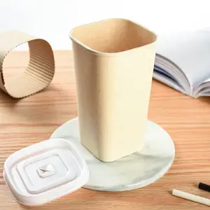 Пользовательский 16 унций полиэтиленовый чай с крышками картонная коробка для смузи кофе торта рождественские розовые вееры сахарный тростник одноразовая бумага для чашки