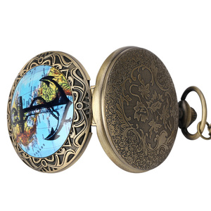 Sailing Map <strong>Anchor</strong> Vintage Steampunk Quartz Pocket <strong>Watch</strong> With Clock Necklace Chain for Men Gift - Product Image 4