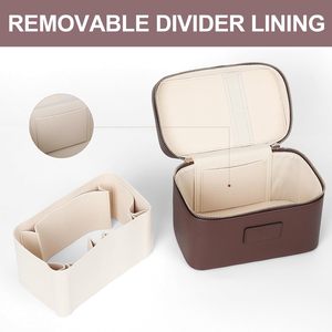 PU Custom <b>Makeup</b> Organizers Luxury <b>Vanity</b> <b>Bag</b> with Detachable Insert Zipper Travel Portable Cosmetic <b>Bags</b> with Design - Product Image 5