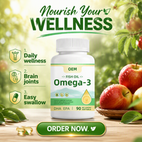 Capsules de Gel Doux d'Huile de Poisson Oméga 3 au Goût Citron en Gros d'Usine avec DHA, Logo Personnalisé, Marque Privée, Complément Alimentaire OEM