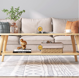 Bán buôn sản phẩm mới bằng gỗ hình bầu dục Bàn cà phê đơn giản End bảng với lưu trữ mở kệ - Product Image 3