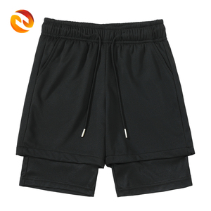 Pantaloni sportivi da uomo estivi a doppio strato <span class=keywords><strong>2</strong></span> in <span class=keywords><strong>1</strong></span>, modello jogger, multitasche, con interno aderente ed esterno ampio, tinta unita, a vita alta - Product Image 4