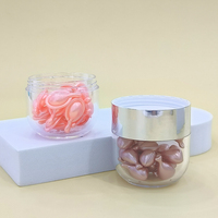 Bouteille en plastique vide unique de forme de capsule de récipient de double tube transparent pour des bouteilles en plastique de médecine et de vitamines