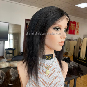 <strong>2026</strong> SHY <strong>New</strong> Design Shot Single Color PU Full Lace Natural Color <strong>Straight</strong> Medical Wigs Can Make Pixie Cut - Product Image 2