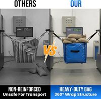 Sacs de déménagement rectangulaires extra larges en PE, sacs de transport robustes avec poignées en U, fenêtre transparente, gain de place, bleu, lot de 4, pour le rangement
