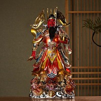 Statue de Bouddha Guan Gong peinte à l'or, décoration d'intérieur, statue de Bouddha, sculpture du Dieu de la Porte Guan Yu pour la maison
