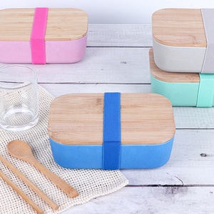 Boîte à déjeuner écologique avec couvercle en <span class=keywords><strong>bambou</strong></span> pour enfants, Bento en Fiber <span class=keywords><strong>de</strong></span> <span class=keywords><strong>bambou</strong></span>, paille <span class=keywords><strong>de</strong></span> blé, vente en gros, 900 ml - Product Image 1
