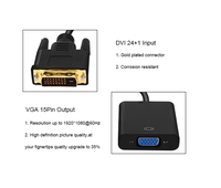 Cable adaptador convertidor DVI a VGA DVI-D a VGA, 24 + 1, 25 pines, DVI macho a 15 Pines, VGA hembra, conector convertidor de vídeo