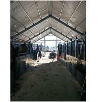Faible coût, léger, ferme personnalisée, structure en acier, construction, bâtiment, maison à cheval, stable