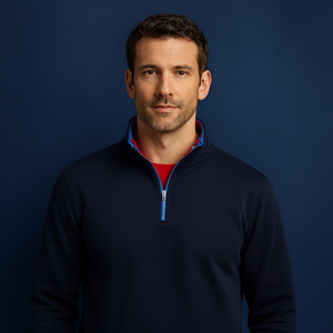 Usine personnalisée hommes hiver à manches longues demi-zip hommes rétro vintage pull demi-zip golf pull - Product Image 1