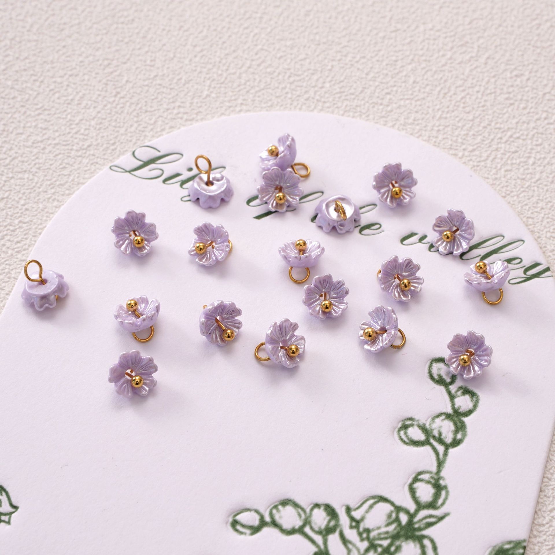 Five-petaled flower 7mm purple
