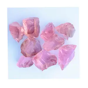 pink color and small size 6-9mm for making terrazzo stone and decorate fish tank GD-012 glass rocks