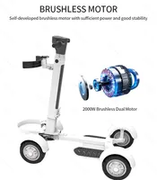 Nouveau 2026 – Chariot de golf électrique pliable à 4 roues, double moteur 2000W, 48V, avec siège et pare-soleil, 1-2 places, pneus 10 pouces, vitesse max 30 km/h, autonomie 30 km