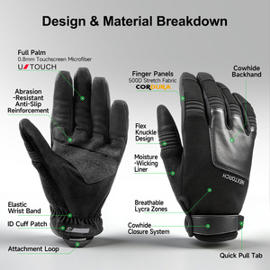 Gants tactiques portables NEXTORCH Edge Guard ANSI A7 résistants aux coupures, protection à 360 degrés, équipement de sécurité, compatibles écrans tactiles, pour le travail - Product Image 4