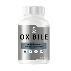 New arrival OEM Hot Sale Ox Bile 1000 mg Capsules and Digestive Enzymes Supplement for Adults