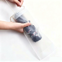 Sac de rangement à cordon en plastique dépoli long avec logo personnalisé, idéal pour bouteille d'eau, poster, parapluie, etc.