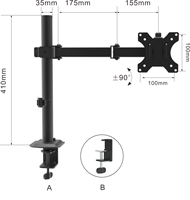Support de bureau moderne flexible à ressort à gaz pour ordinateur portable et bras de moniteur réglable pour ordinateur