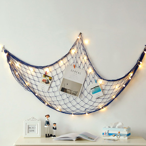 Décoration murale créative style océan en <span class=keywords><strong>filet</strong></span> <span class=keywords><strong>de</strong></span> pêche, directement <span class=keywords><strong>de</strong></span> l'usine, pour fond photo, restaurant, maison, accessoires suspendus - Product Image 1