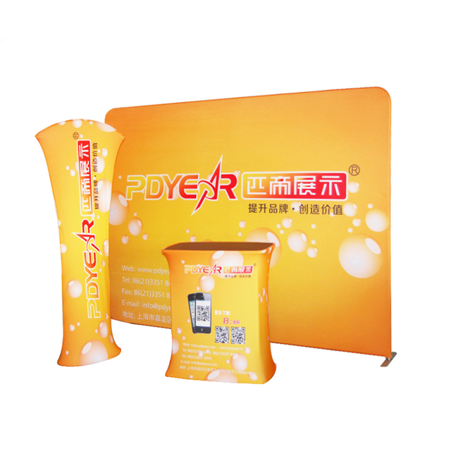 Indoor Advertising Promotion Event Pop up Stretch Backdrop Banner Stand 10ft Tension Fabric Display Booth