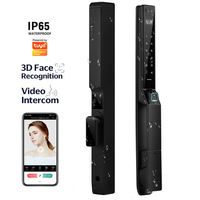 Serrure de porte intelligente avec interphone vidéo, lecteur d'empreintes digitales 3D, carte Tuya Wifi, en aluminium étanche, pour porte coulissante