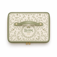 Étui de voyage en cuir PU pour jeu de Mahjong, motif floral vintage, pochette de rangement protectrice pour accessoires de jeu