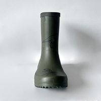 Bottes de pluie pour enfants à motif dinosaure vert armée, bottes mi-mollet résistantes à l'usure pour les jeux en jardin