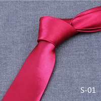 Cravates décontractées 8 cm en 100 % polyester, durables, couleur unie, style chinois, en stock