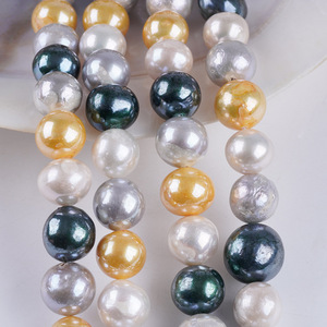 Perles naturelles de Zhuji en gros, 10-13 mm, perles d'Edison plaquées huile, chaîne de perles DIY, matériel pour collier, perles en vrac - Product Image 4