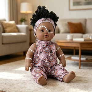 30.5cm <strong>Indian</strong> Style Black Baby <strong>Doll</strong>, Soft Vinyl Lifelike Newborn <strong>Doll</strong> for Kids Play, Collectible Ethnic <strong>Doll</strong> Toy Gift - Product Image 5