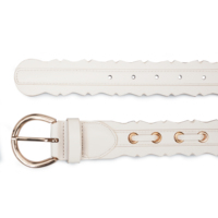 Ceinture en cuir écossais vintage pour femme, avec œillets entrelacés en PU et boucle ovale dorée en alliage de zinc, idéale pour les robes féminines.