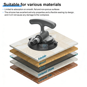 Ventosa de Vacío de Aleación de Aluminio de 4.5 Pulgadas - Mango Ergonómico en T, Liberación con un Clic, Multisuperficie para Levantar Vidrio/Muebles, Bricolaje - Product Image 2