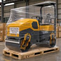 Compacteur routier autoporté de 2,5 tonnes avec tambour avant, vibration hydraulique et propulsion arrière pour travaux de réparation de chaussées